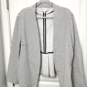 Women's Black and White Striped Jacket